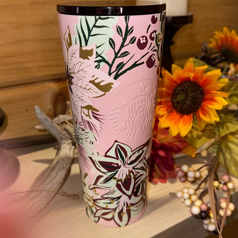 Starbucks 2022 Holiday Tumbler The Enchanted Forest 24 oz. EUC